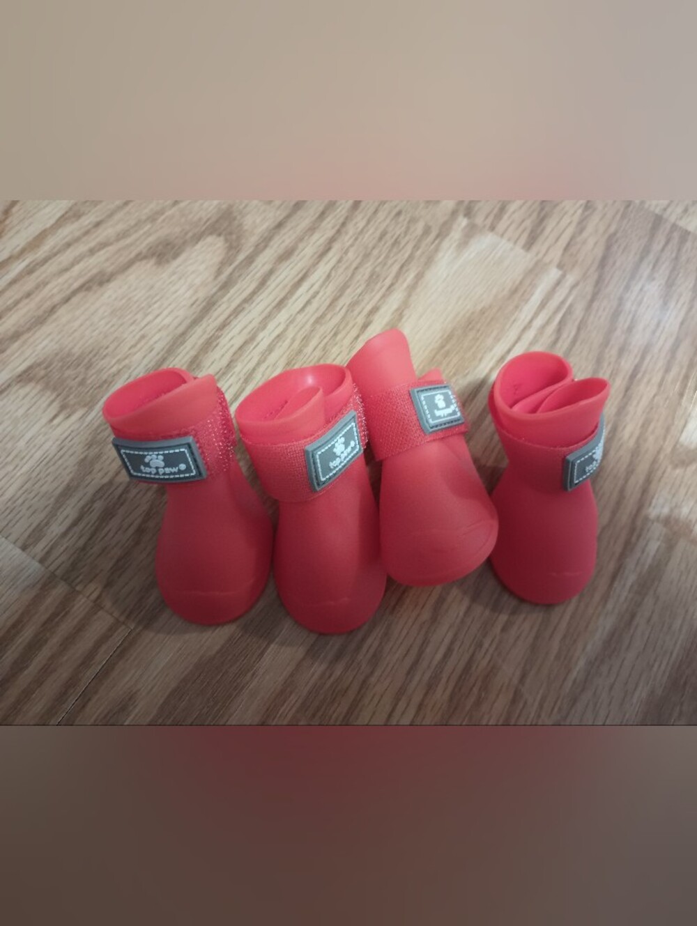 Top Paw Rubber Boots For Dogs. Red/Orange. Size M